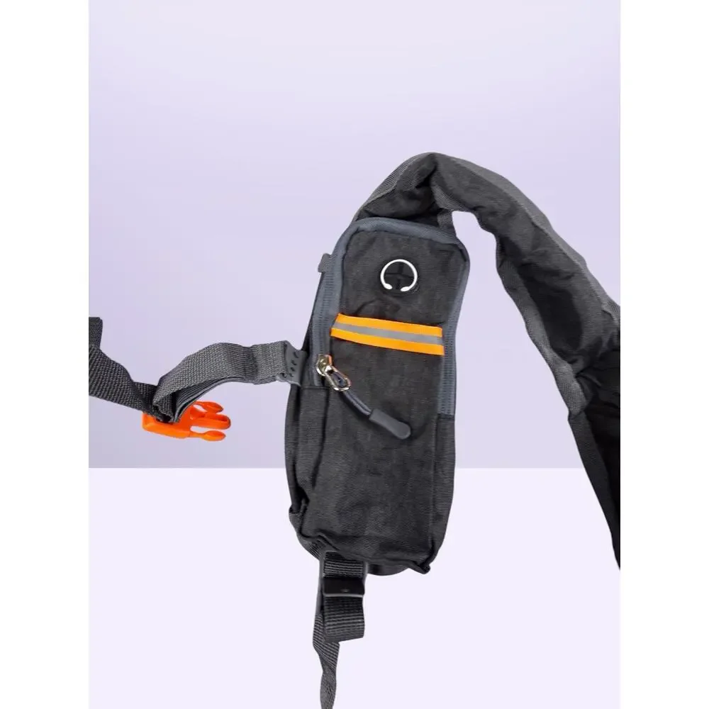 FIORETTO Black/Orange Hydration Backpack Hiking Adjustable Straps Zip 2 Pkt